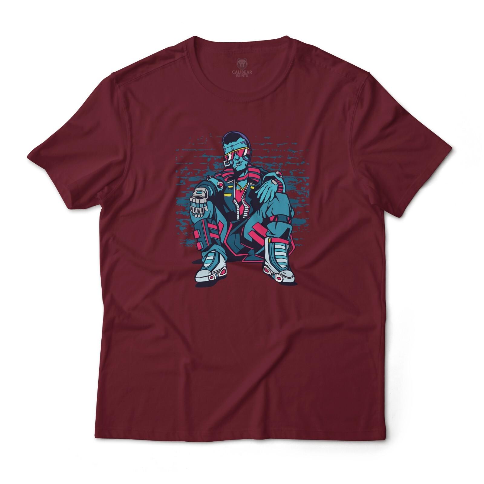 Cyberpunk Urban Man Vapor Wave Art Graphic T-Shirt Unisex Lightweight Cotton S разноцветный
