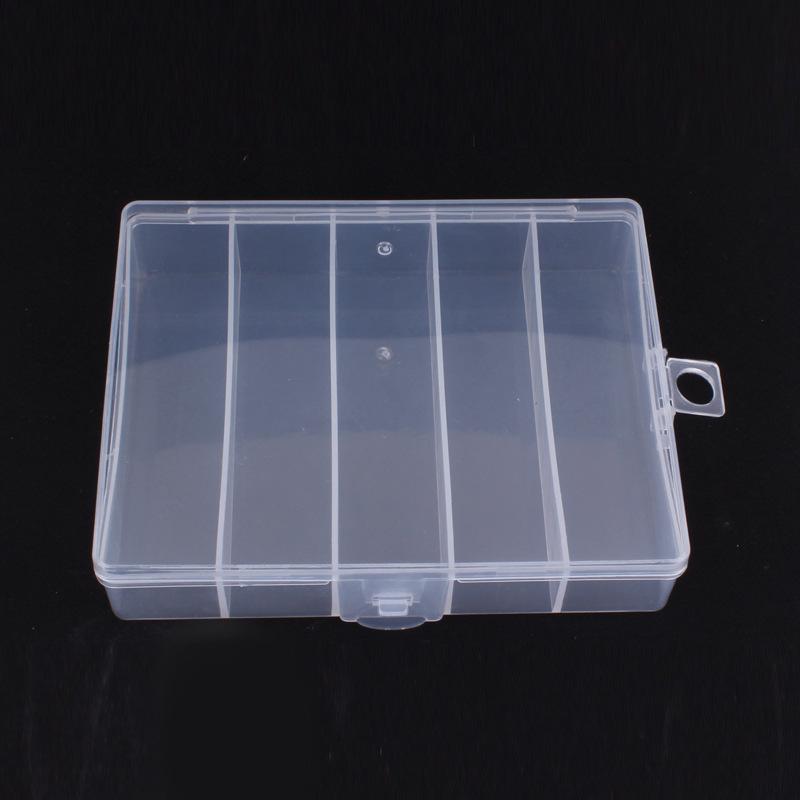 Boîte de Rangement Transparente Grande pour Leurres avec 5 Compartiments pour Appâts Artificiels et Hameçons de Pêche