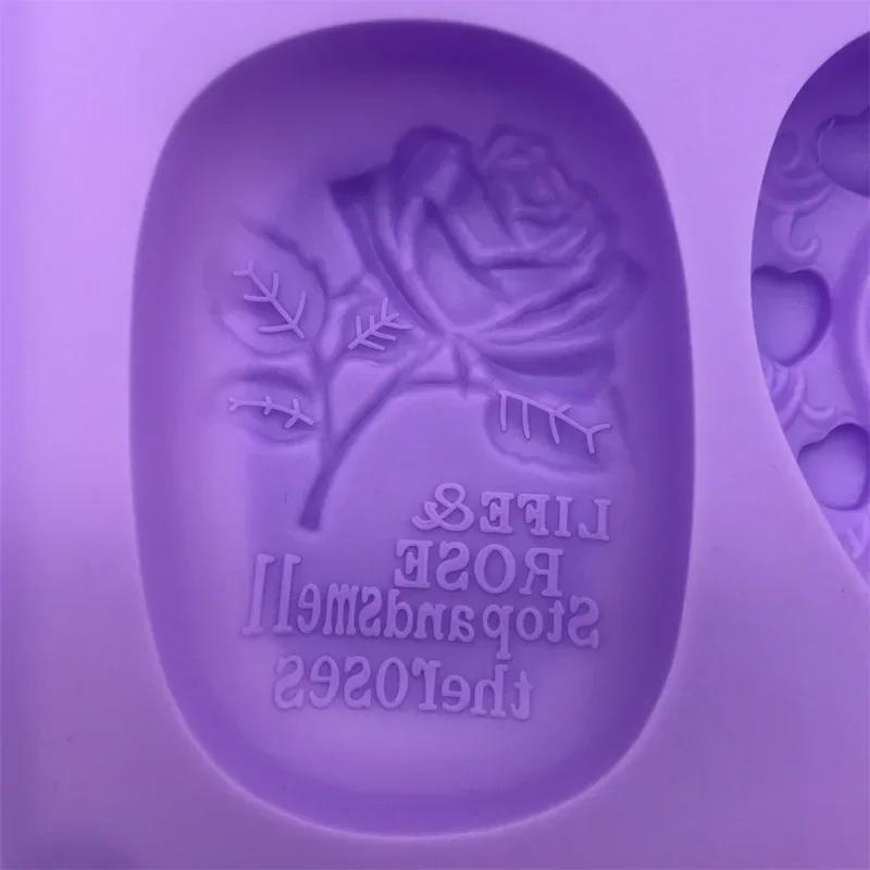 Heart Rose Flower Silicone Soap Mold DIY Handmade Soap Molds Soap Making Fondant Cake Candle Molds Craft Accessories Small Tools