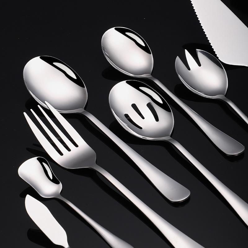 Stainless Steel Common Spoon and Fork Set Banquet Party Service Parting Colander Cake Spoon Dessert Shovel Butter Knife