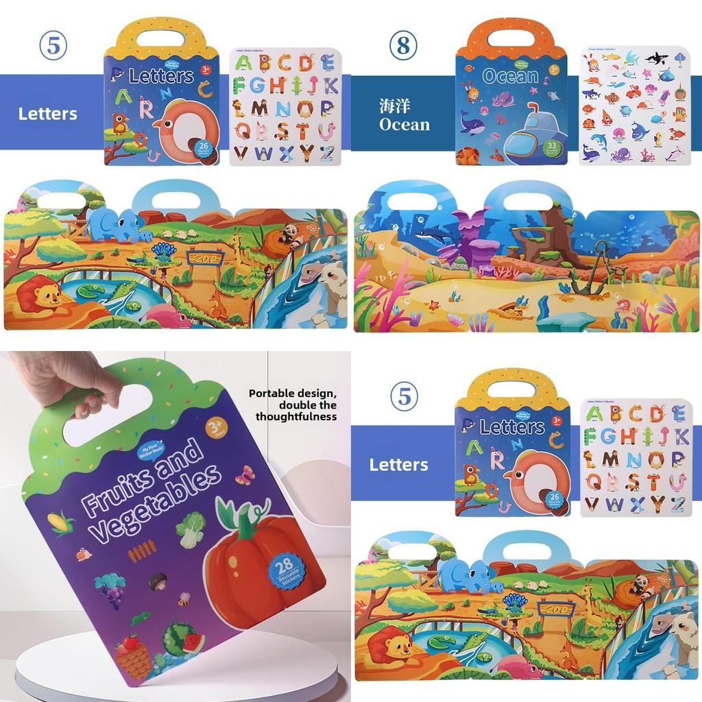 Early Learning Sticker Book For Kids With Animal And Fruit Scenes For Focus And Cognitive Skills