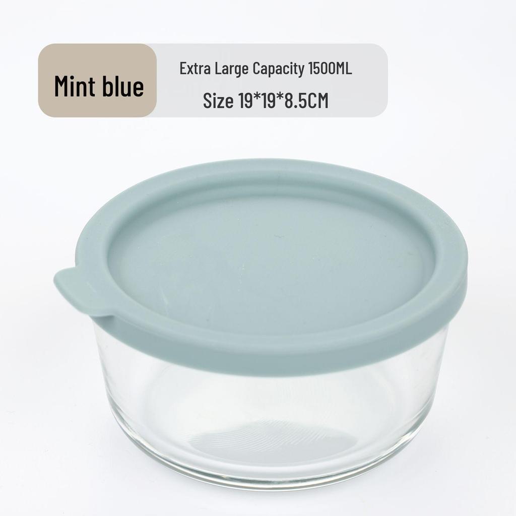 Microwave-Safe Glass Fresh-Keeping Bowl with Lid for Steaming and Cooking.