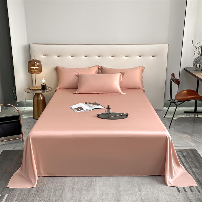 Popular 100% Cotton Sateen Bed Sheet Set - Solid Color, Long Staple Cotton, Single/Double Sizes, Three-Piece Collection