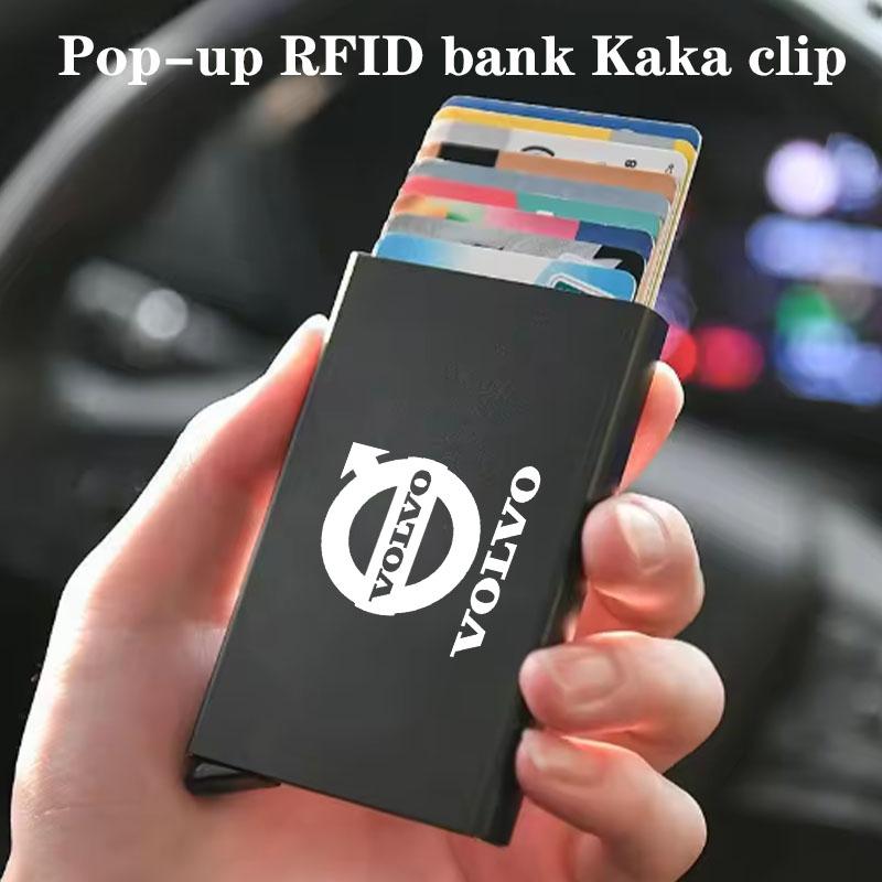 Kartenhalter Herren Dünn Schlank Mini Minimalistische Geldbörsen Luxus für Volvo XC60 S90 XC90 S60 XC40 V60 V90 S40 Volvo EX30 C70 Zubehör