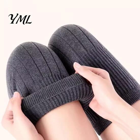 Knitted Leg Protectors 1 Pair Knit Warmers for Elderly Women, Soft Stretchy Winter Knee Thick Sleeves, Anti-slip Long Boot Socks Cold Weather Thermal