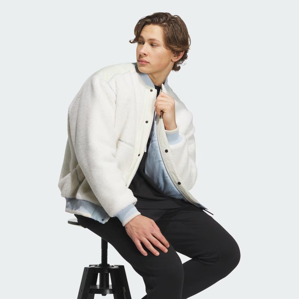 Adidas Originals Logo Print Fleece Padded Jacket IL8917 Asian Size XS-XXXL