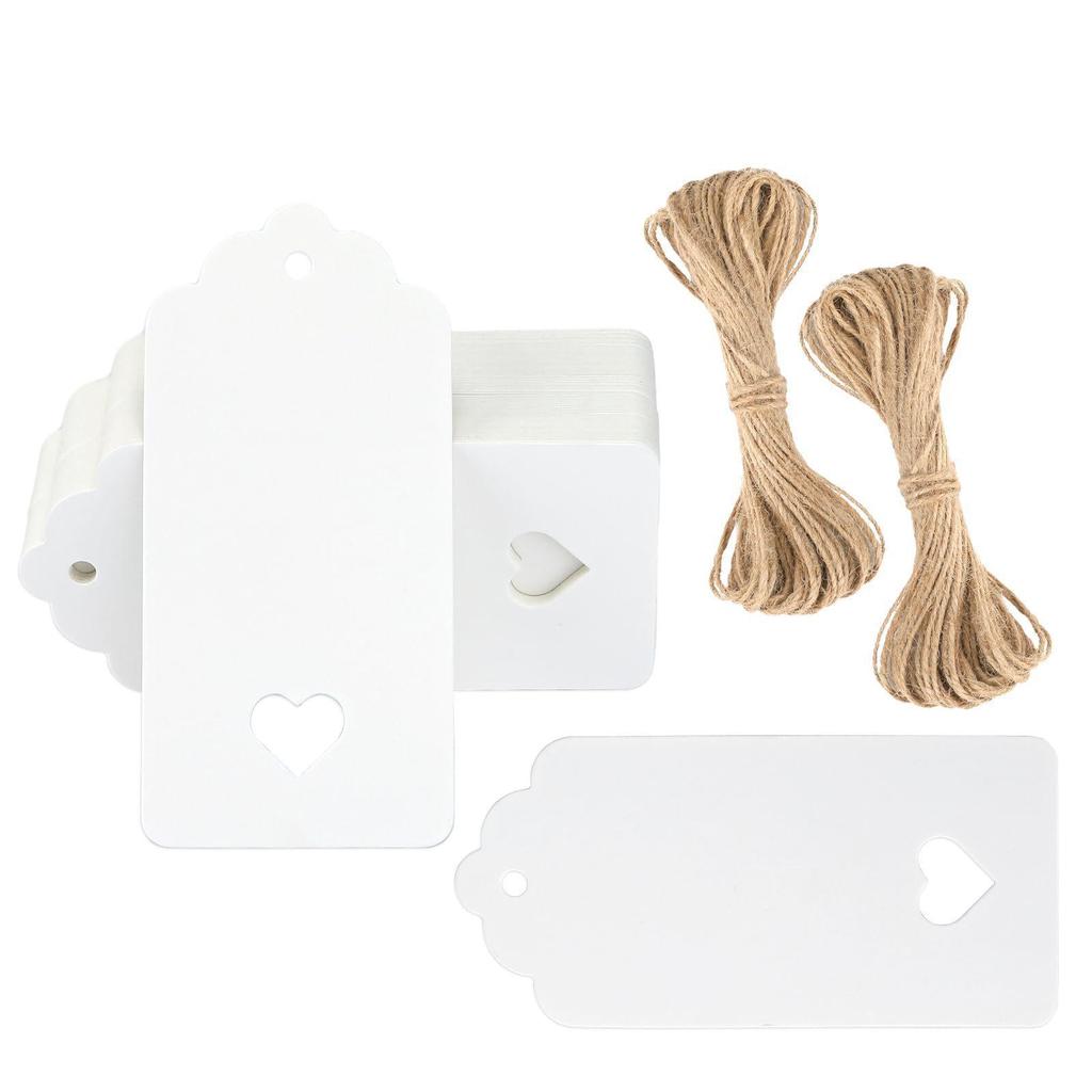 Round Kraft Paper Hang Tags for Halloween, Christmas, and Thanksgiving - Blank Black and White Handmade Labels