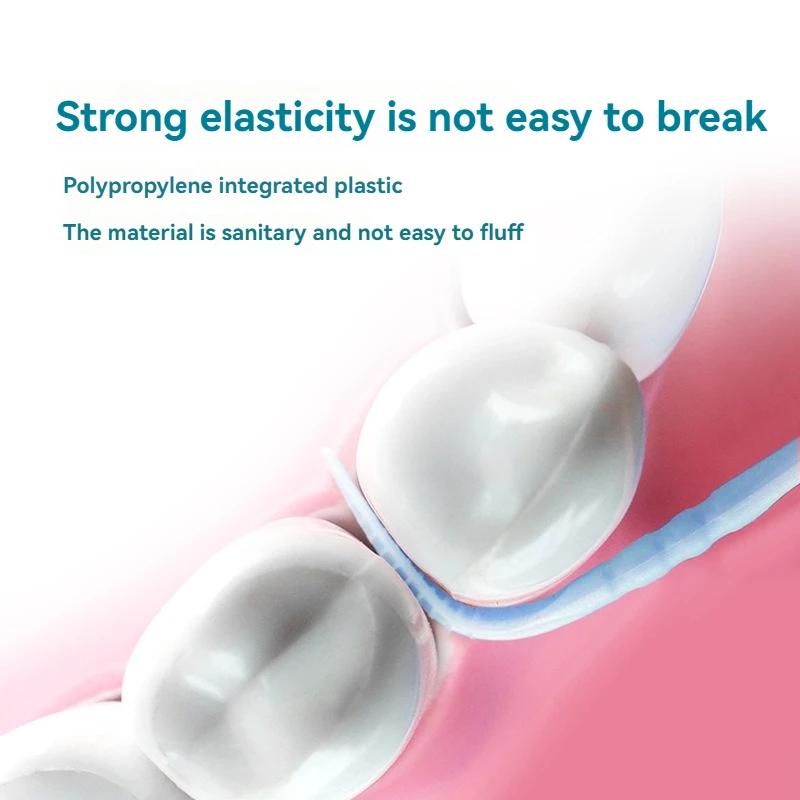 200pcs Plastic Double-headed Disposable Toothpicks Ultra Fine Interdental Brush Dental Flossing Head Oral Hygiene Tool