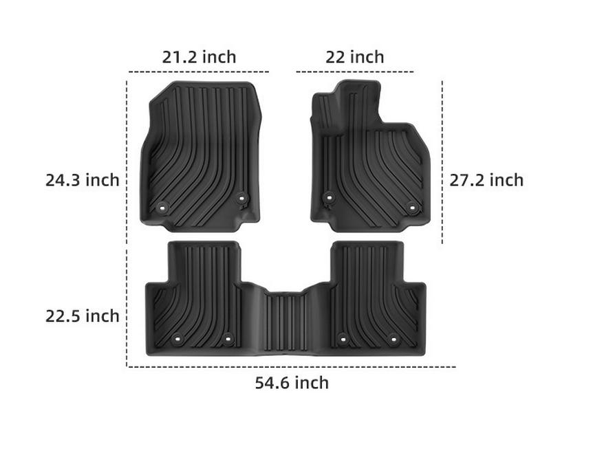 Fits 25 CROWN ESTATE models: TPE floor and trunk mats for cross-border cars.