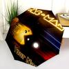1 PC Automatic Folding Umbrella - Pac-Man Custom Name Pattern, Portable & Foldable Design with 8 Ribs, Christmas Birthday Gifts