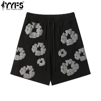 Damenmode Sommer Frühling Locker Lässig Blumenmuster Elastischer Bund Shorts Strandshorts Atmungsaktiv Weites Bein Shorts