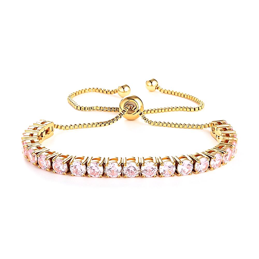 Elegant 4mm Zircon Women's Adjustable Stainless Steel Bracelet