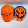 Realistic Halloween Pumpkin Mask Creativity with Wig Halloween Cosplay Mask Funny Elastic Scary Ghost Headgear
