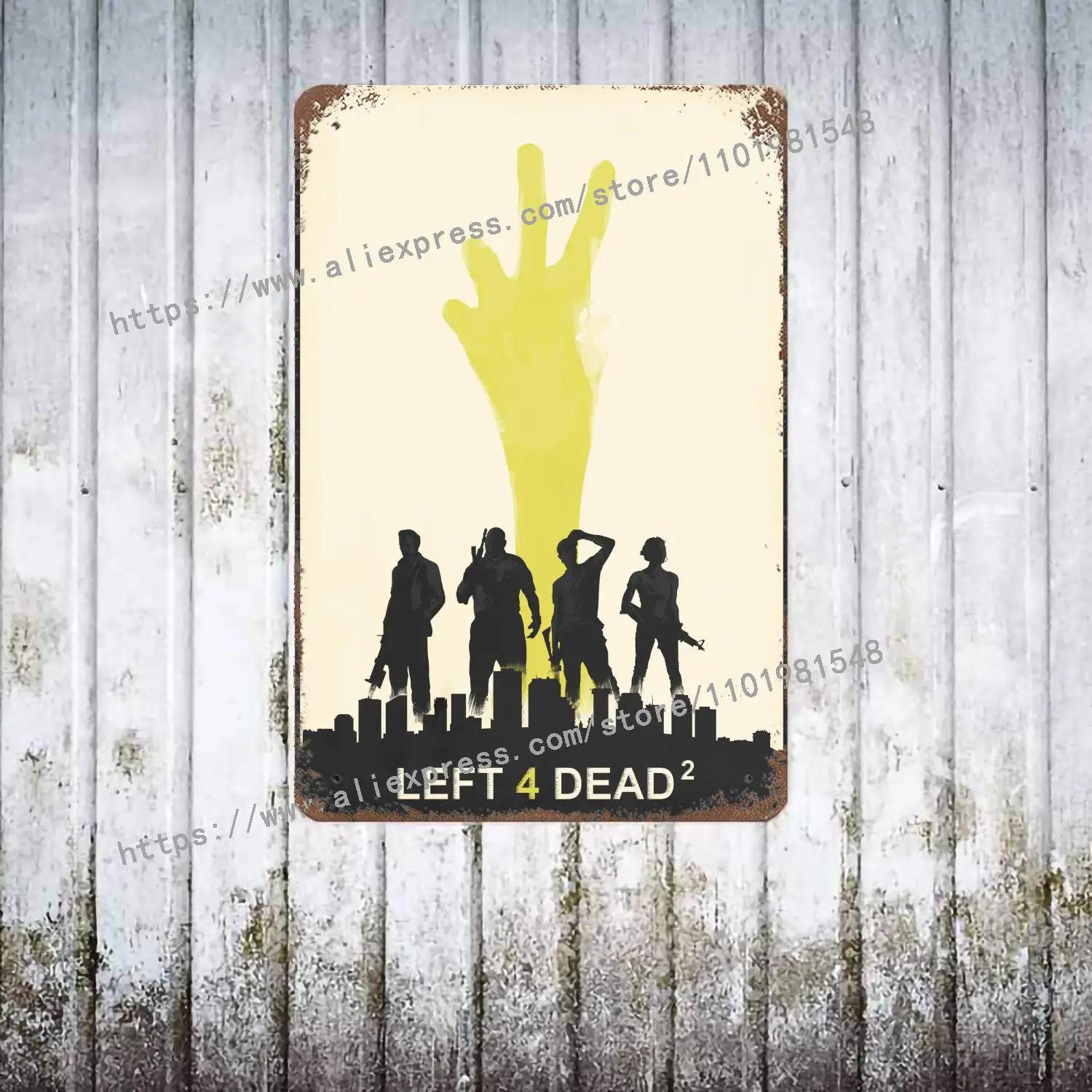 

Left 4 Dead 2 Відеогра Декор Постер Вінтажний Бляшаний Знак Металевий Знак Декоративна Табличка для Пабу Бару Чоловічої Кімнати Клубу Настінна Прикраса 20x30cm（7.8x11.8inch）
