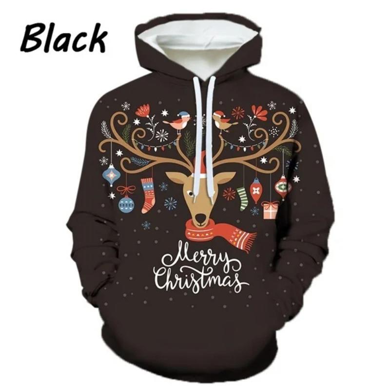 2024 Casual men's Hooded Sweatshirt Fashion 3D Printed Long Sleeve Pullover Autumn And Winter Holidays Oversized men's Hoodies