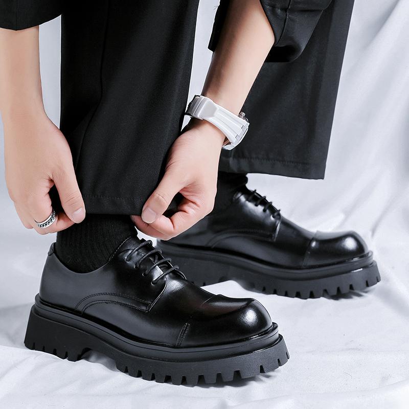 Fashion Men's height increasing leather shoes fashionable and casual new styleStylish Business Men Thick soled High Quality Trendy Men