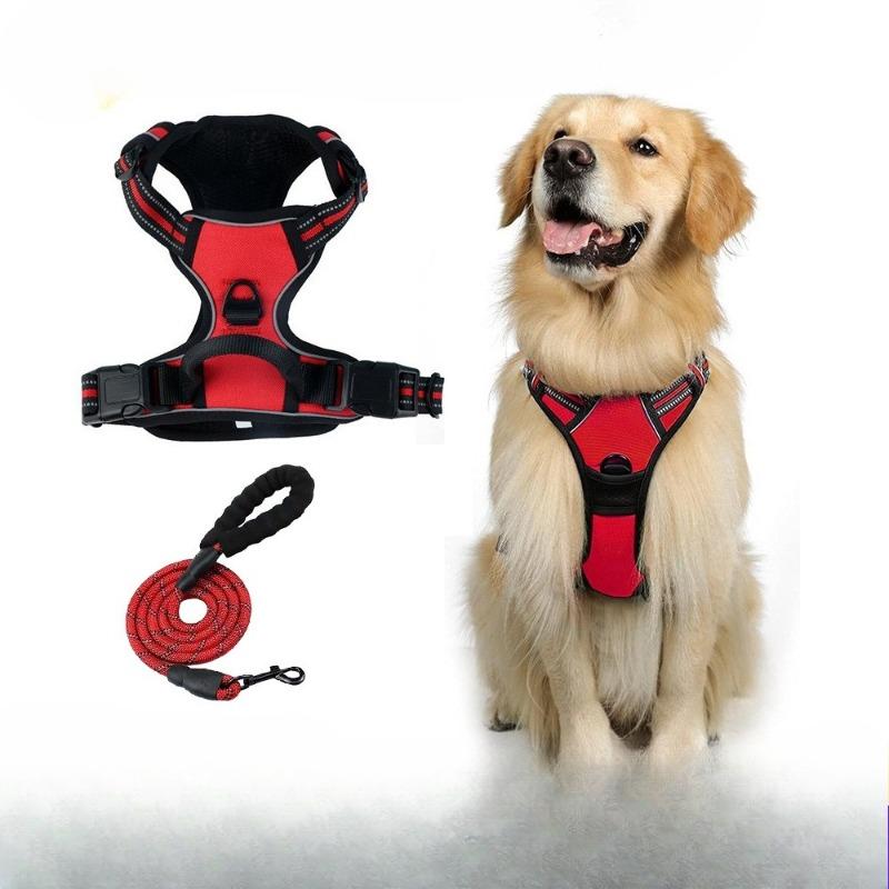 Trela para Cão, Antiexplosão, Anticolisão, Antiescapada, Colete Peitoral para Cão Grande, Trela Refletiva para Cão, Colete para Animal de Estimação
