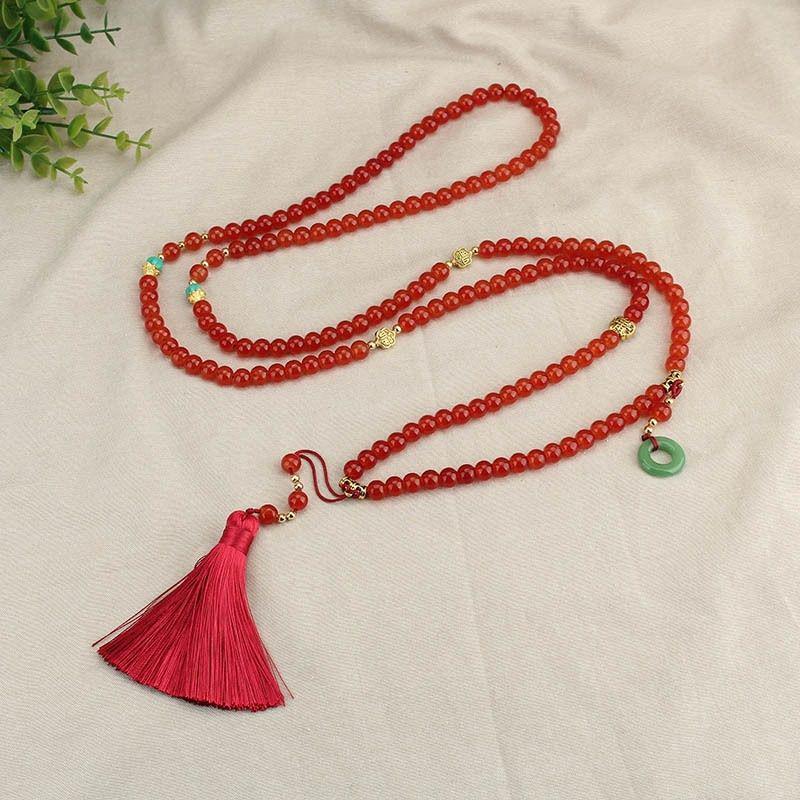 Versatile Chinese-Style Multi-Layered Cross-Body Tassel Necklace