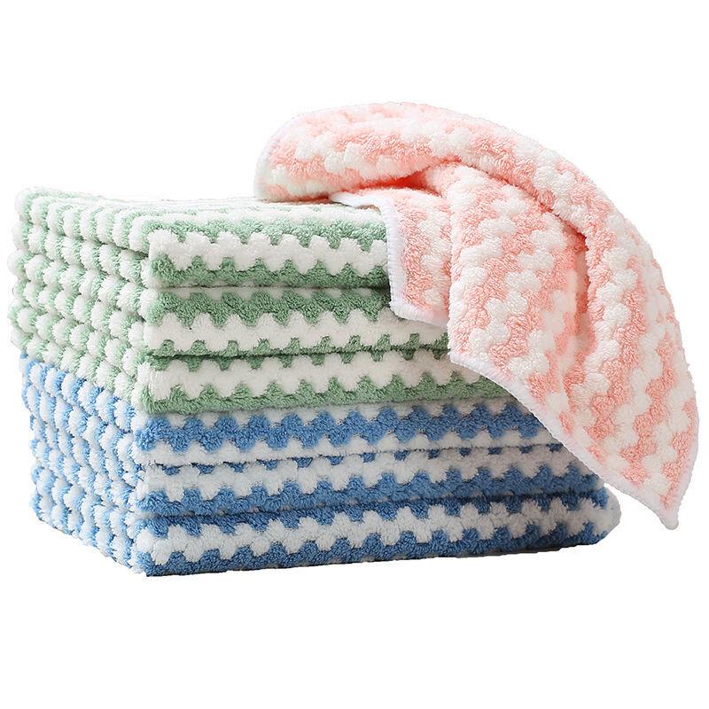ZISIZ Thick Coral Fleece Dishcloth