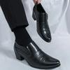 Frühlingsslipper Herrenmode Herren Business Formal Spitzschuh Bequeme Lederschuhe Erhöhend Lässige Hochzeitsschuhe