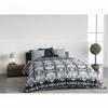 Bedding Set - EDEN - Folkore - 220 X 240 Cm - 100% Cotton 57 Threads/cm² - Blue, Button Closure. Concealed