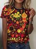 Summer Ethnic Floral 3D Print T-Shirts Women's Streetwear Round Neck Short Sleeve T Shirt Tees Harajuku Y2K Tops Female Clothing