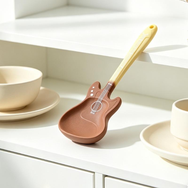 Creative Kitchen Tool Silicone Guitar Spatula For Stirring Flipping And Scraping Ideal For Home Cooks And Bakers