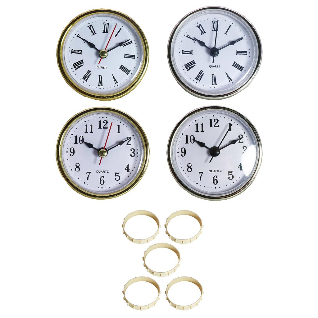 65mm Phnom Penh Iron Clock Furniture Clock Watch Head Lighting Clock Insert Gold Trim Roman White Face Numeral Decor