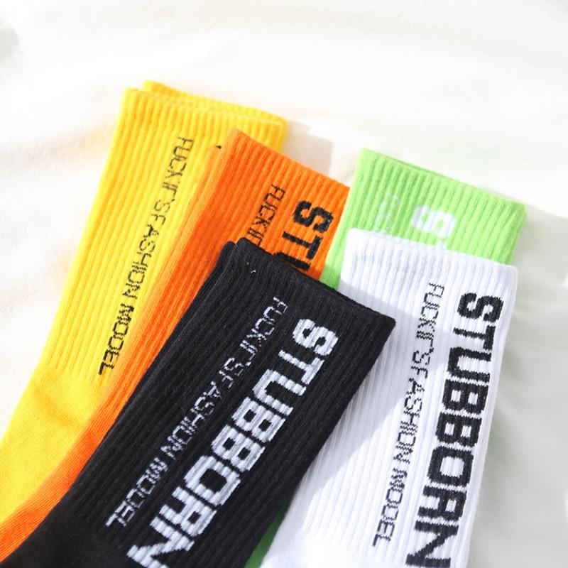 Men's Spring and Autumn Tide Sports Letter Skateboard Tube Socks