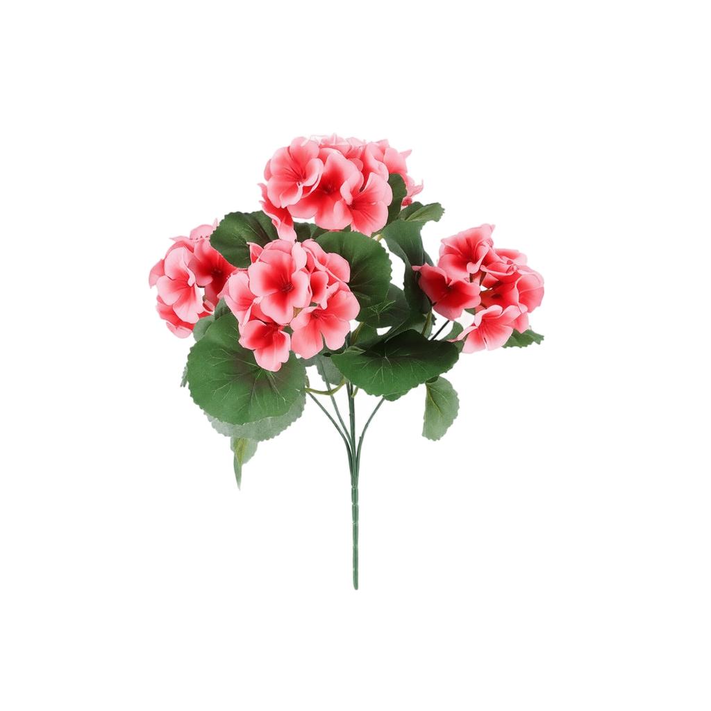 Faux Begonia Flowers 5 Branches 8 Artificial Plant for Home Decor