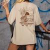 Women Back Print Oversized Beach TShirt Retro Fashion Streetwear Graphic Tees Unisex Summer Tropical T Shirt Cute Vacation Tops