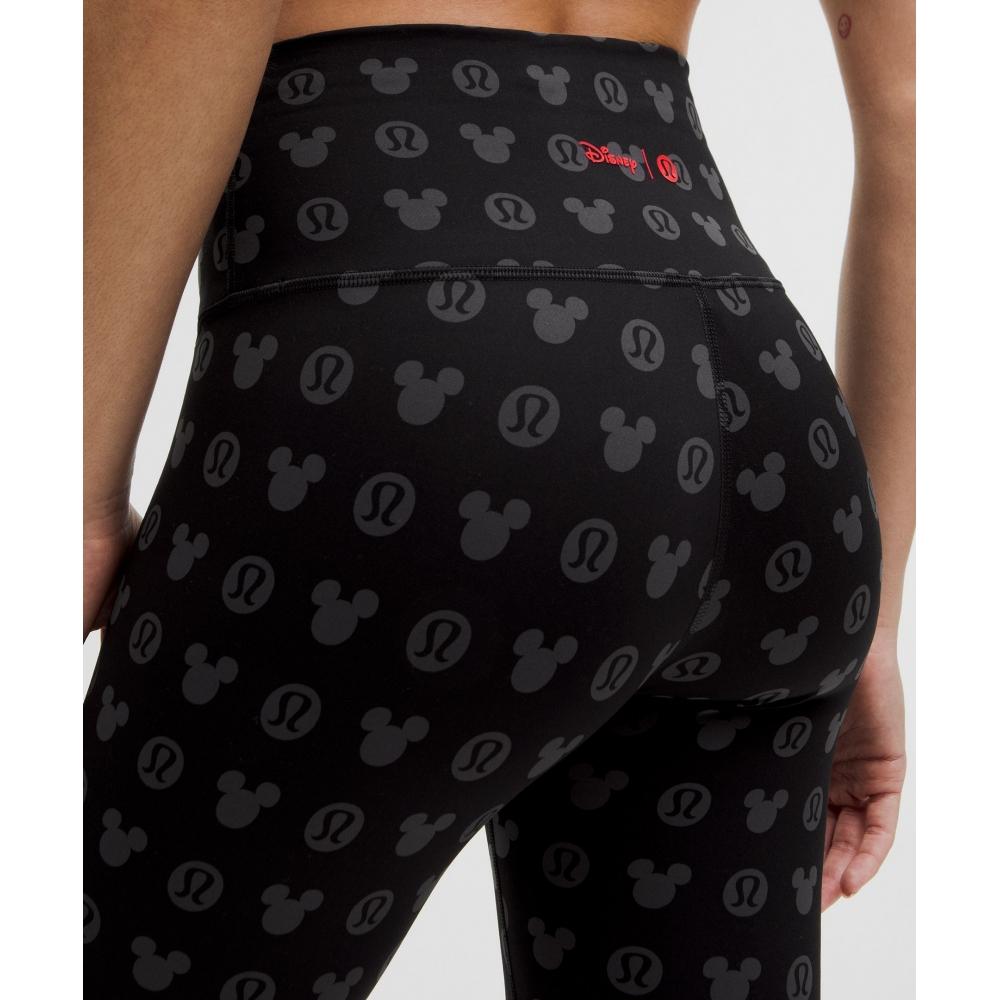 Disney X Lululemon  Wunder Train High Rise Tight 25  Disney Classic Black