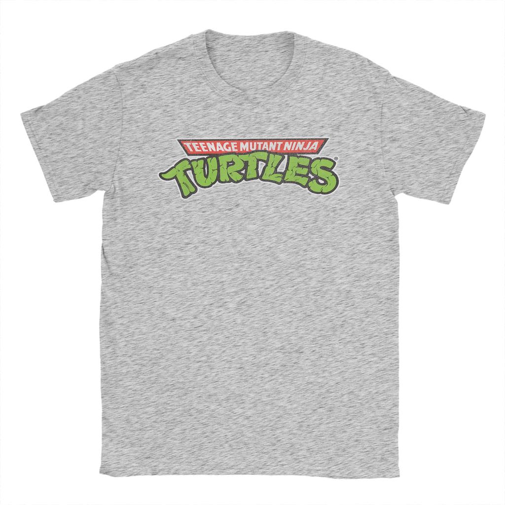Vintage Ninja Turtles Retro Logo TShirts Men Round Neck Pure Cotton T Shirts Short Sleeve Tee Shirt Birthday Present Clothing