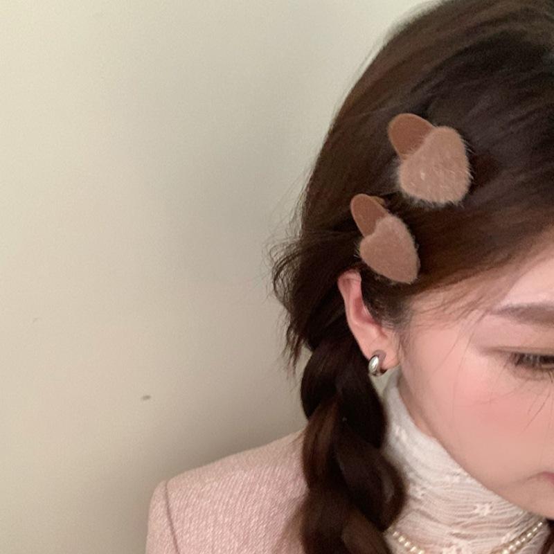 Розовая любовь бархатная заколка для челки бархатная пушистая заколка боковая заколка осенняя и зимняя заколка ins аксессуары для волос