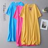 Heavy industry embroidered cotton and linen dress women's 2025 summer new loose and thin round neck five-quarter sleeve temperament medium and long