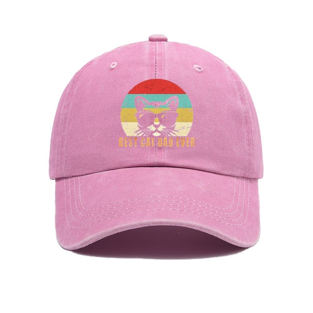 Wolf Head Printing Baseball Cap Washed Cotton Outdoor Adjustable Dad Hat Unisex