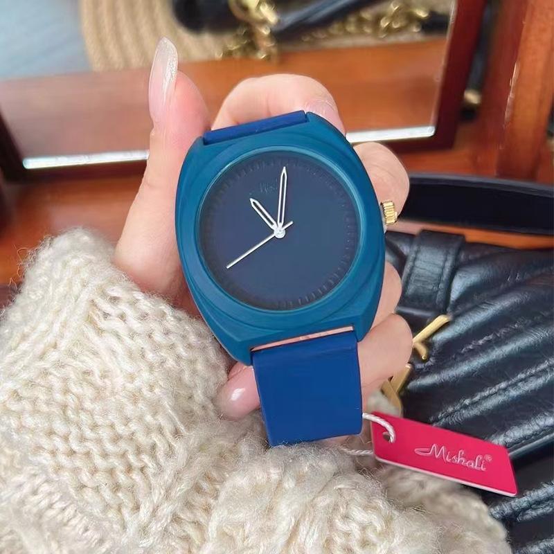 Watch Waterproof Silicone Student Ladies Dopamine Color Large Dial Women'S Watch