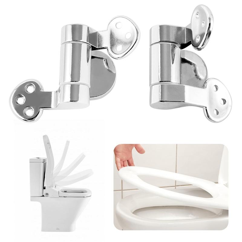 A03F-Charnière de Siège de Toilette 2 Paires de Remplacement Charnières en Acier Inoxydable Pour Tous les Couvercles de Siège de Toilette Siège de Toilette à Fermeture Douce Accessoires