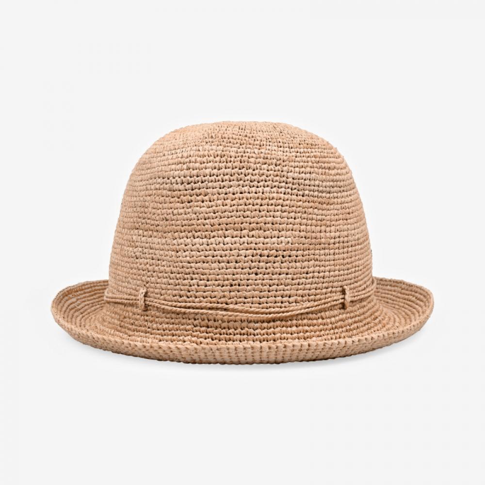 Helen Kaminsky Hat50136 Na Villa 6 Natural Metal Logo Cloche Bucket Hat