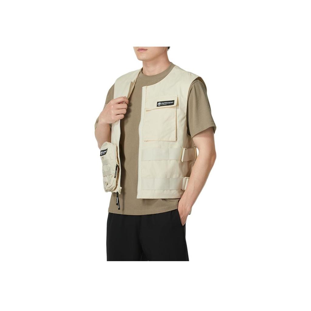 Timberland Raeburn Solid Color Detachable Pocket Round Neck Zipper Vest Unisex Vests A5ZU1-CR3