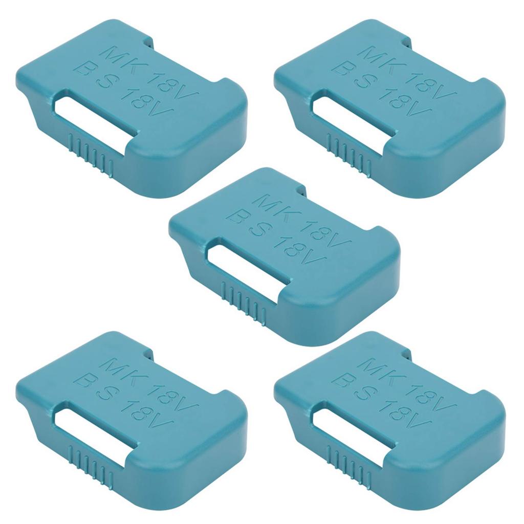 5Pcs Lithium Battery Storage Rack Shelf Bracket Belt Slot for Makita 18V Fixing DevicesCyan