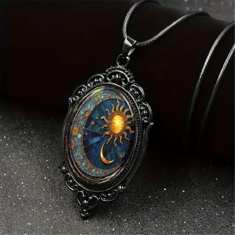Elegante Halskette Zarter Sonne und Mond Anhänger Halskette Dating Schmuck Perfekt für den Alltag oder Besondere Anlässe