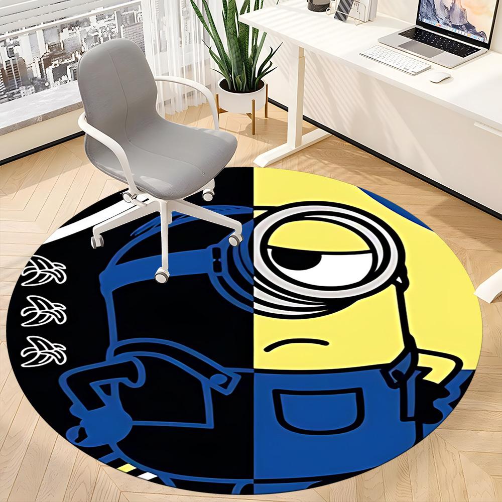 Minion Office Round Area Rug, Indoor Mat Suitable For Office, Under Office Chairs Bedroom Living Room Home Decor, DT1212030