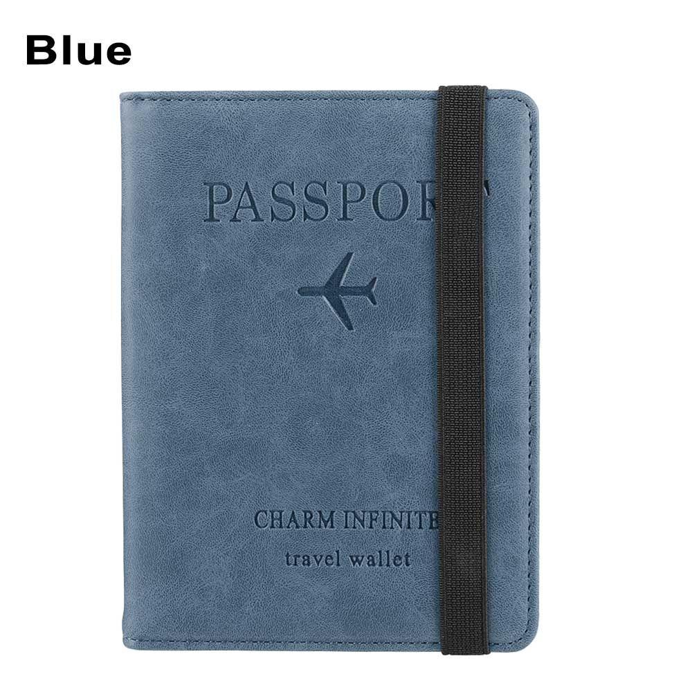 RFID Leather Passport Bag Wallet Multi-function Document Package Portable Travel Ultra-thin Passport Holder