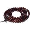 Zambia Rosewood & Blood Sandalwood Bracelet - 108 Beads Rosary with Gold Star & Pterocarpus Santalinus Buddhist Prayer String