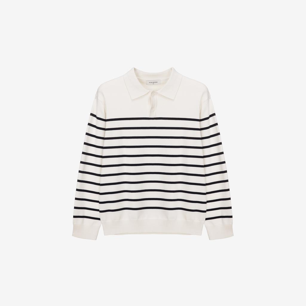 Mindbridge Men’s Stripe Collar Semi Overfit Knit MYKT2103