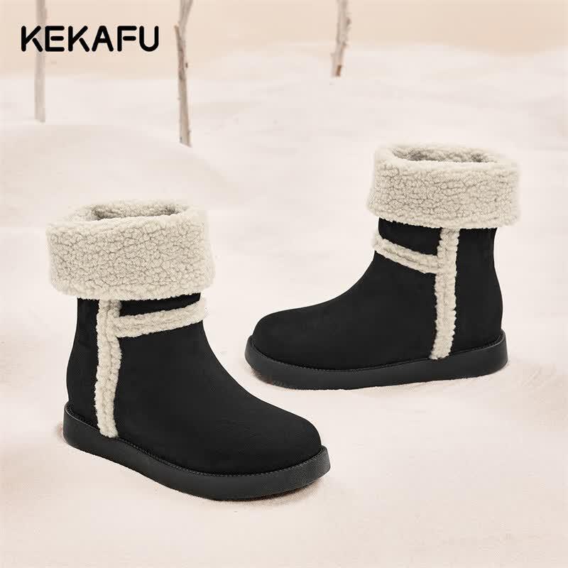 Kekafu Women s Thick-Soled Winter Snow Boots 37
