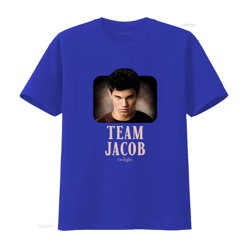 Team Jacob Twilight Damen T-Shirt Film-inspiriertes Print Lässige Kleidung vintage Gewaschen Designer-Kleidung Weich homme Stilvoll