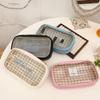 Large Capacity Plaid Printed Student Pencil Pouch Pen Bag Desktop Storage Bags Stationery Bag
