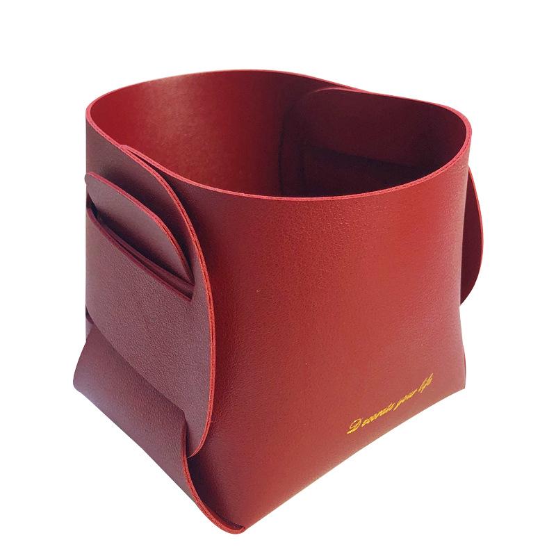 Foldable PU Leather Desktop Organizer: Cosmetics, Remote, Pens, and Key Holder